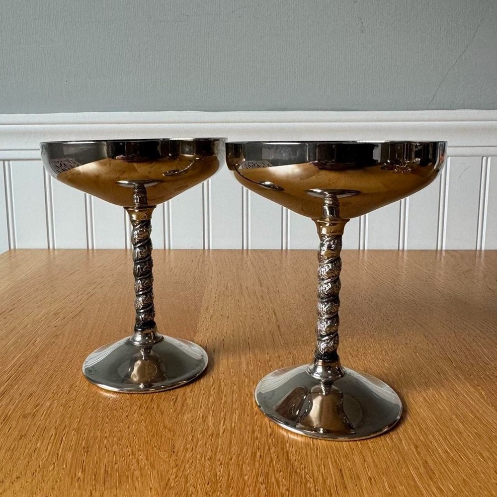 Vintage FB Rogers Italy Silver Goblets